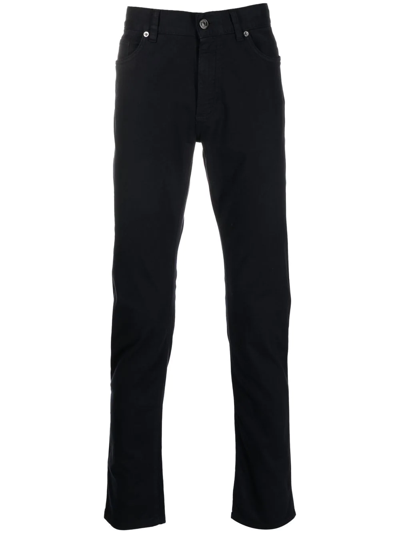 Zegna Five-pocket Straight-leg Trousers In Black