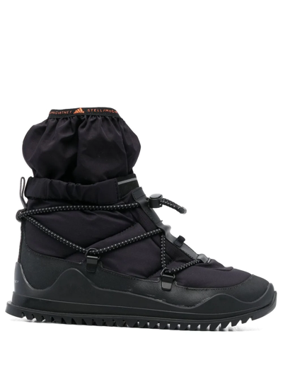 Adidas By Stella Mccartney Winter Toggle-fastening Ankle Boots In Black