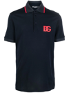 Dolce & Gabbana Logo Patched Regular Polo Shirt In Blue