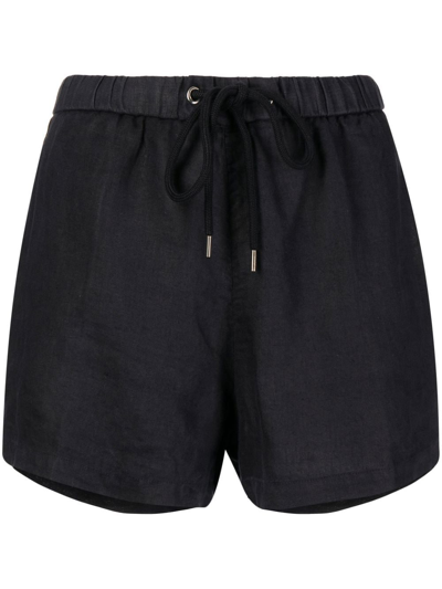 James Perse Lightweight Linen Shorts In Black