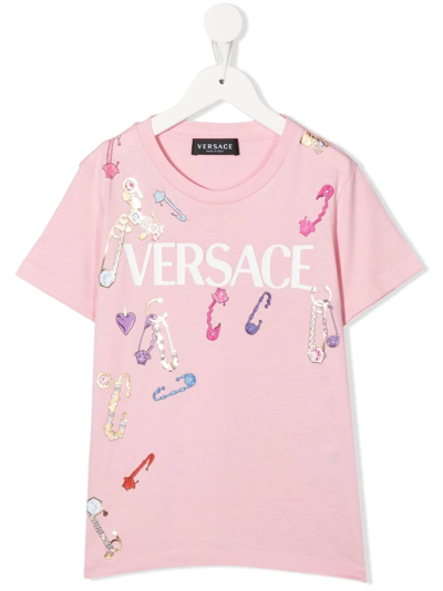 Versace Kids' Sunglasses Graphic-print Cotton-jersey T-shirt 4-14 Years In English Rose