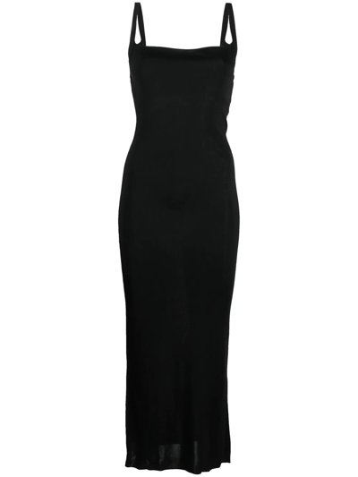 Altu Square-neck Jersey Slip Dress In Black