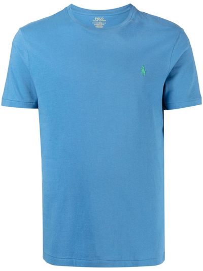 Polo Ralph Lauren Embroidered Logo T-shirt In Blue