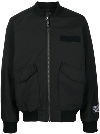 Ksubi Patch-detail Zip-up Bomber Jacket In Black