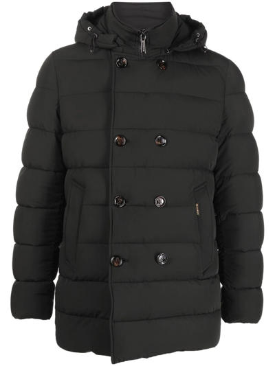 Moorer Padded And Quilted Nylon Jacket In Black