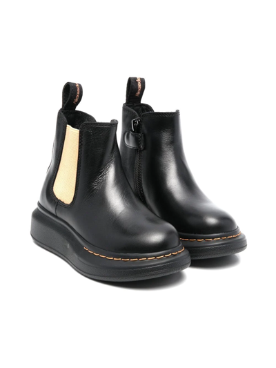 Alexander Mcqueen Kids' Slip-on Ankle Boots In Black