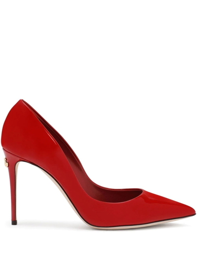 Dolce & Gabbana Cardinale Patent Leather Pumps In Red