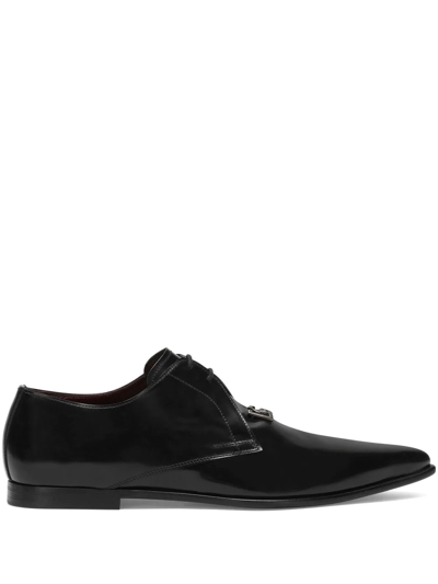Dolce & Gabbana Pointed-toe Derby Shoes In Black