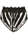 DOLCE & GABBANA HIGH-WAISTED ZEBRA-PRINT BRIEFS