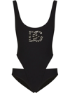 DOLCE & GABBANA DG-LOGO CUT-OUT SWIMSUIT