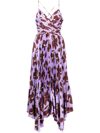 Jonathan Simkhai Portia Womens Floral Cut-out Maxi Dress In Lavender Print