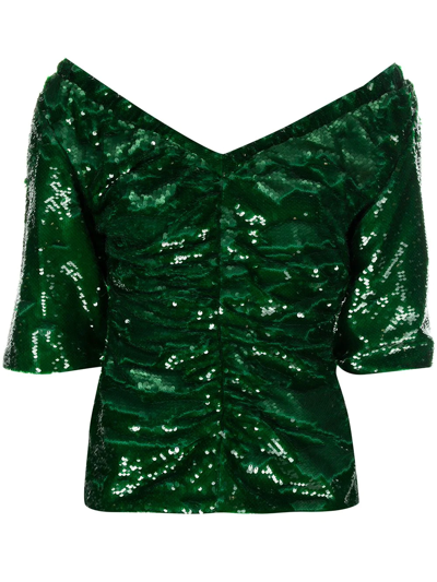 Ganni Womens Green Polyester Top