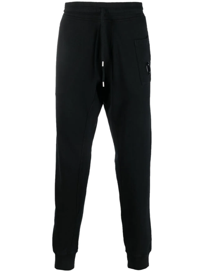 C.p. Company Lens-embellished Track Trousers In Black