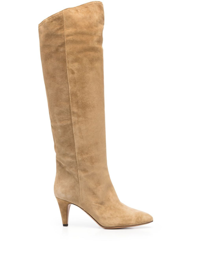 Isabel Marant Lispa Suede Knee Boots In Brown