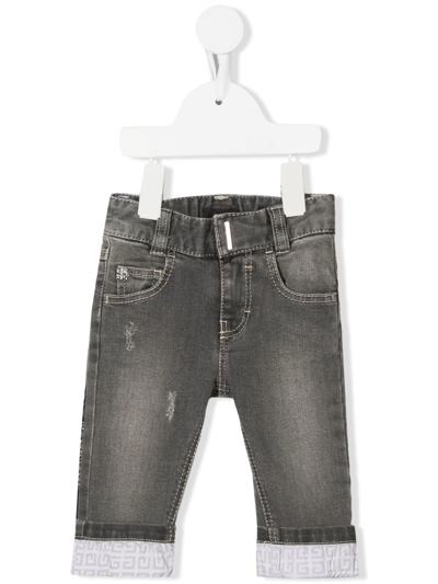 Givenchy Babies' Washed Scarf Jeans In Grey