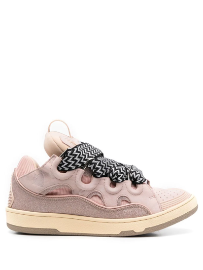 Lanvin Lace-up Low-top Trainers In Pink