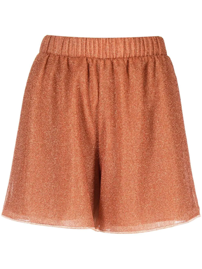 Oseree Lumiere Glitter Boxing Shorts In Orange