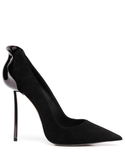 Le Silla Petalo Suede 130mm Pumps In Black