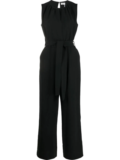 P.a.r.o.s.h Sleeveless Tie-waist Jumpsuit In Black