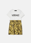 Versace Barocco Kids-print T-shirt Dress In White+print
