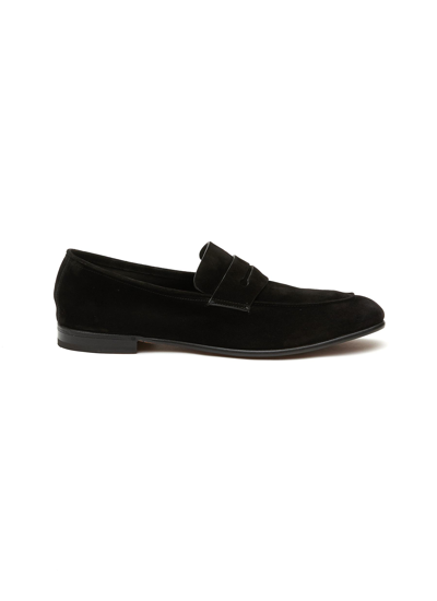 Ermenegildo Zegna Zegna Mens Black L'asola Suede Penny Loafers