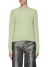 Acne Studios Keva Face Patch Wool Cardigan In Green