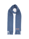 Acne Studios Fringed Wool Scarf In Blue