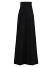 Rochas Ruffle Wide-leg Tailored Trousers In Black