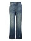 Stella Mccartney Frayed High-rise Flared Jeans In Blue