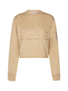 Gcds Logo Print Cropped Sweatshirt In Light Brown