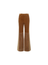 Chloé Triple Brown Retro Flared Corduroy Pants In Off Brown