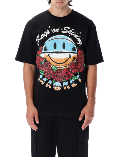 Market Smiley Keep On Shinig T-shirt In Black