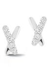 Dana Rebecca Designs Pave Diamond Mini X Stud Earrings In White Gold