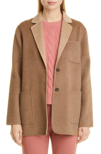 Max Mara Moritz Two-tone Double Face Boxy Jacket In Brown