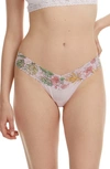 Hanky Panky Print Low Rise Thong In Island Pink/ Lovely Lace