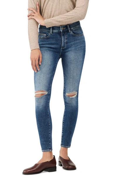 Dl1961 Florence Instasculpt Ripped Skinny Jeans In Mid Distressed