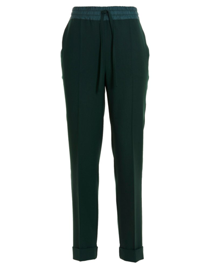 P.a.r.o.s.h . Drawstring Straight Leg Trousers In Green