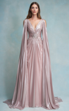 JENNY PACKHAM WOMEN'S CELIA LUREX CHIFFON GOWN