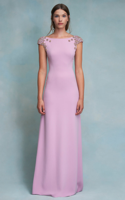 Jenny Packham Women's Rosamund Crystal-floral-appliqué Column Gown In Multi