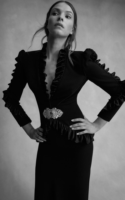 Jenny Packham Women's Genevieve Ruffled Gown In Black