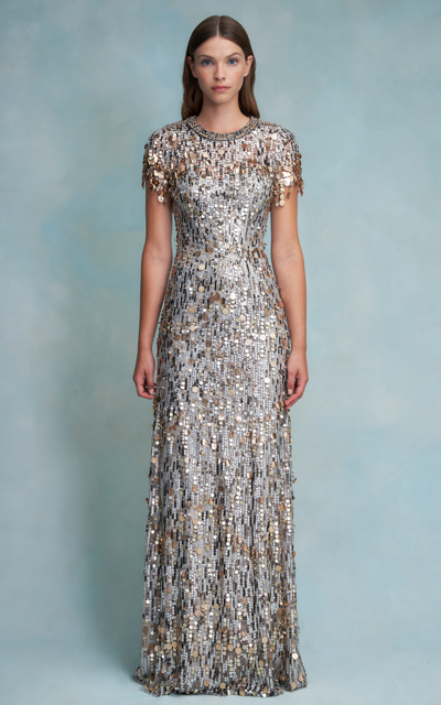 Jenny Packham Women's Piper Beaded Tulle Gown In Metallic
