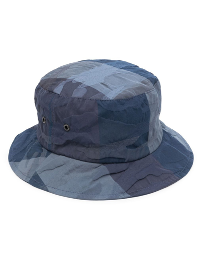 Mackintosh Pelting Camouflage-pattern Bucket Hat In Blue