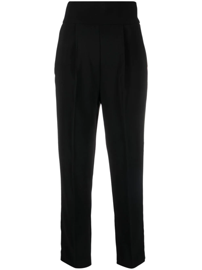 Pinko Pleated Cropped Trousers In Black