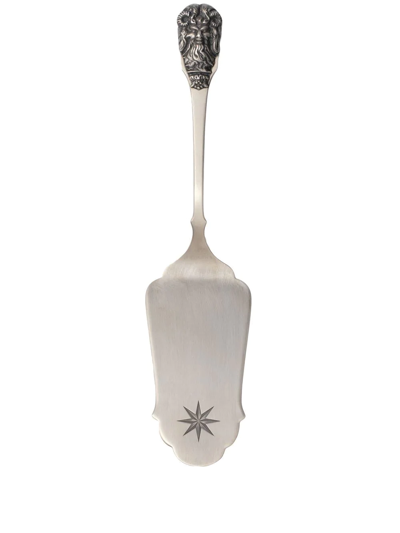 Gucci Engraved-motif Single Cake Server In Silber