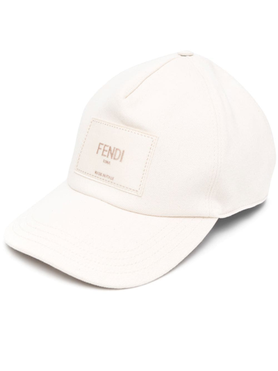 Fendi Embroidered-logo Cap In White
