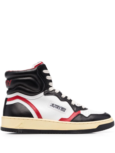 Autry Panelled High-top Sneakers In Black