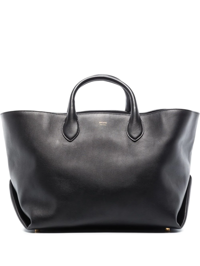 Khaite Amelia Leather Tote Bag In Black