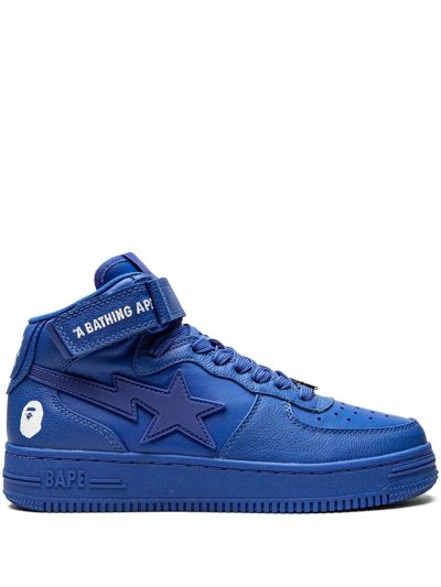 A Bathing Ape Bape Sta Mid Trainers In Blue