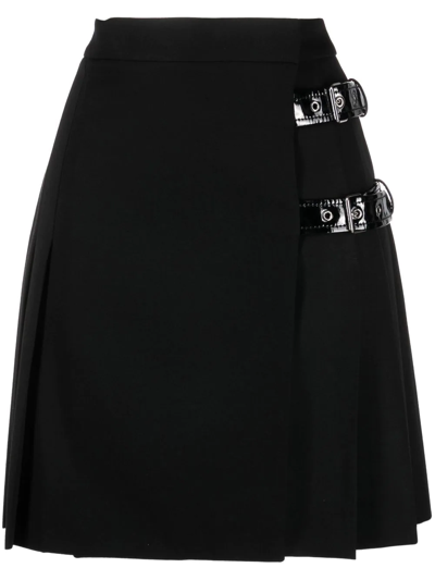 Moschino A-line Buckle-detail Skirt In Black