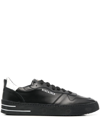 Hide & Jack Side Logo-print Detail Sneakers In Black